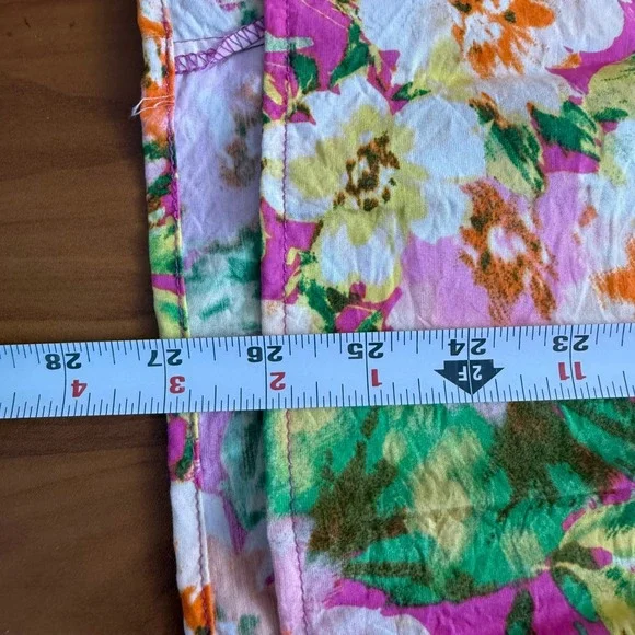 SALE Emily Wonder Womens Floral Print Short Sleeve‎ Button Back Tunic Top Size L - Picture 5 of 7